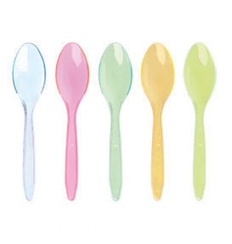Cuillres  granit 13 cm transparentes colores